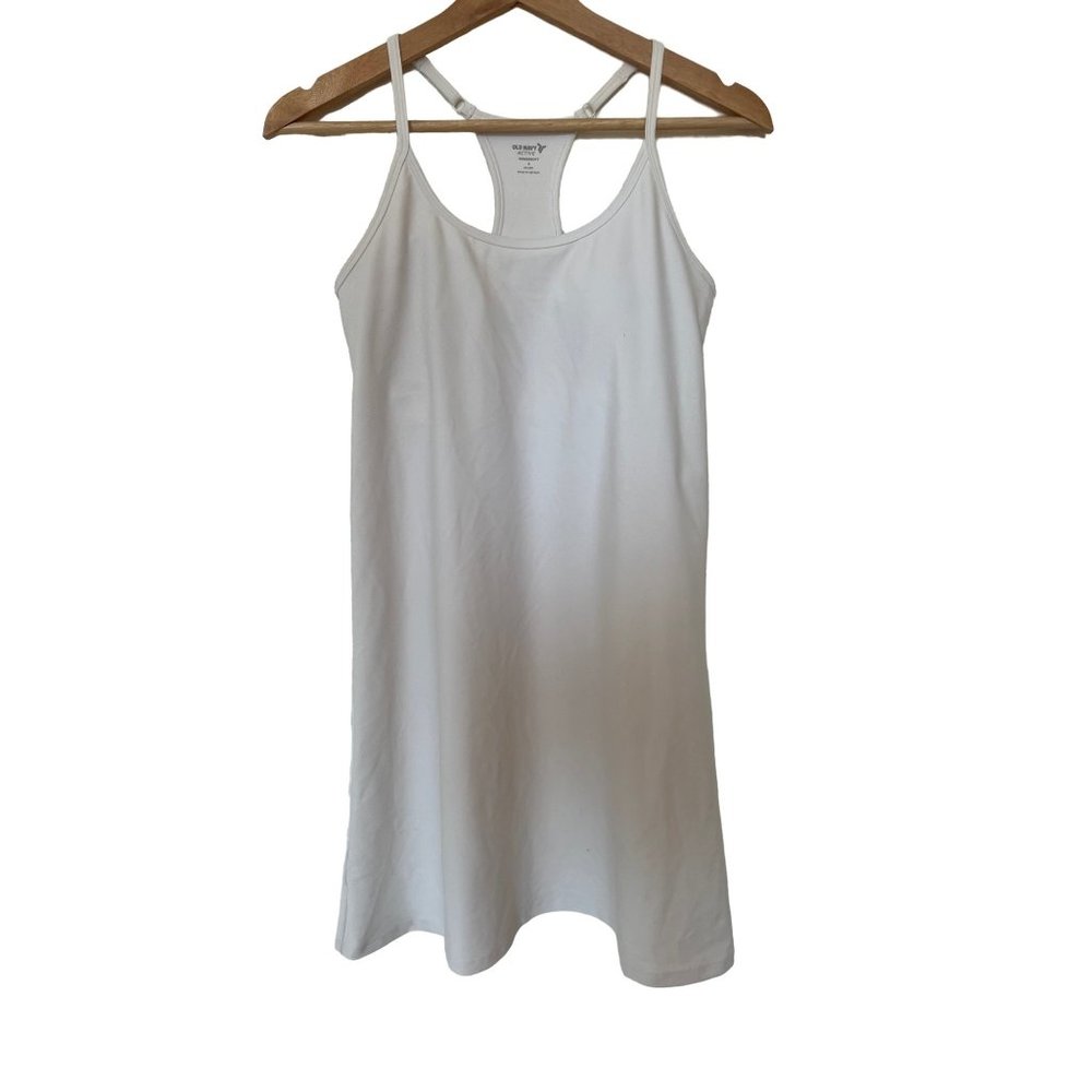 Old Navy Active White Tank Dress Power Soft Go-Dry Women's Size Small Workout Dr